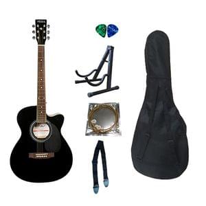Belear Vega Series 40C Inch Black Acoustic Guitar Combo Package with Bag, String, Stand, Pick, and Strap